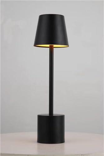PYRAMIDEA Lampada Nera da Tavolo Senza Fili Ricaricabile con Presa USB, 3 Luci Led Diversa Intensità LRP11N