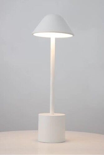PYRAMIDEA Lampada Bianca da Tavolo Senza Fili Ricaricabile con Presa USB, 3 Luci Led Diversa Intensità LRP12B