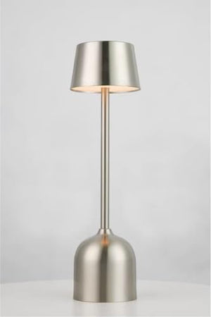 PYRAMIDEA Lampada Argento da Tavolo Senza Fili Ricaricabile con Presa USB, 3 Luci Led Diversa Intensità LRP10S