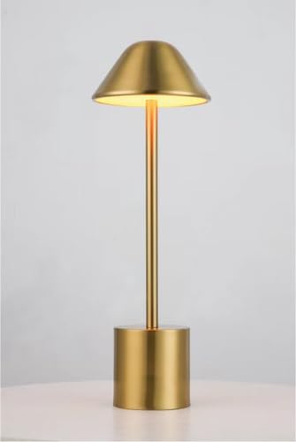 PYRAMIDEA Lampada Oro da Tavolo Senza Fili Ricaricabile con Presa USB, 3 Luci Led Diversa Intensità LRP12G