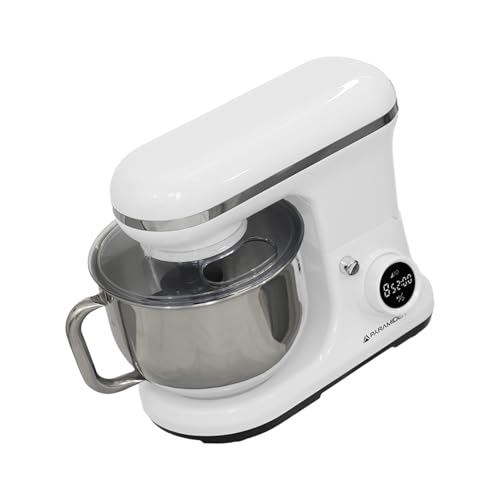 PYRAMIDEA Impastatrice con Display Digitale  8 velocità Testa Sollevabile 1200W con  Funzione Pulse Capienza 5,2L Colore Bianco IP5200W