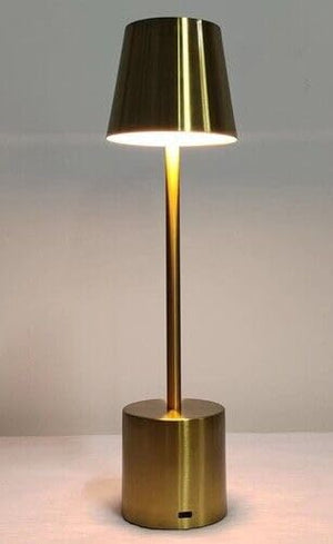 PYRAMIDEA Lampada Oro da Tavolo Senza Fili Ricaricabile con Presa USB, 3 Luci Led Diversa Intensità LRP11G