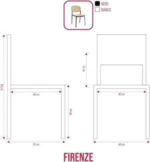 BUYBUY Sedia Arredamento da Interno Firenze Colore Bianco FIE001W
