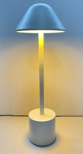 PYRAMIDEA Lampada Bianca da Tavolo Senza Fili Ricaricabile con Presa USB, 3 Luci Led Diversa Intensità LRP12B
