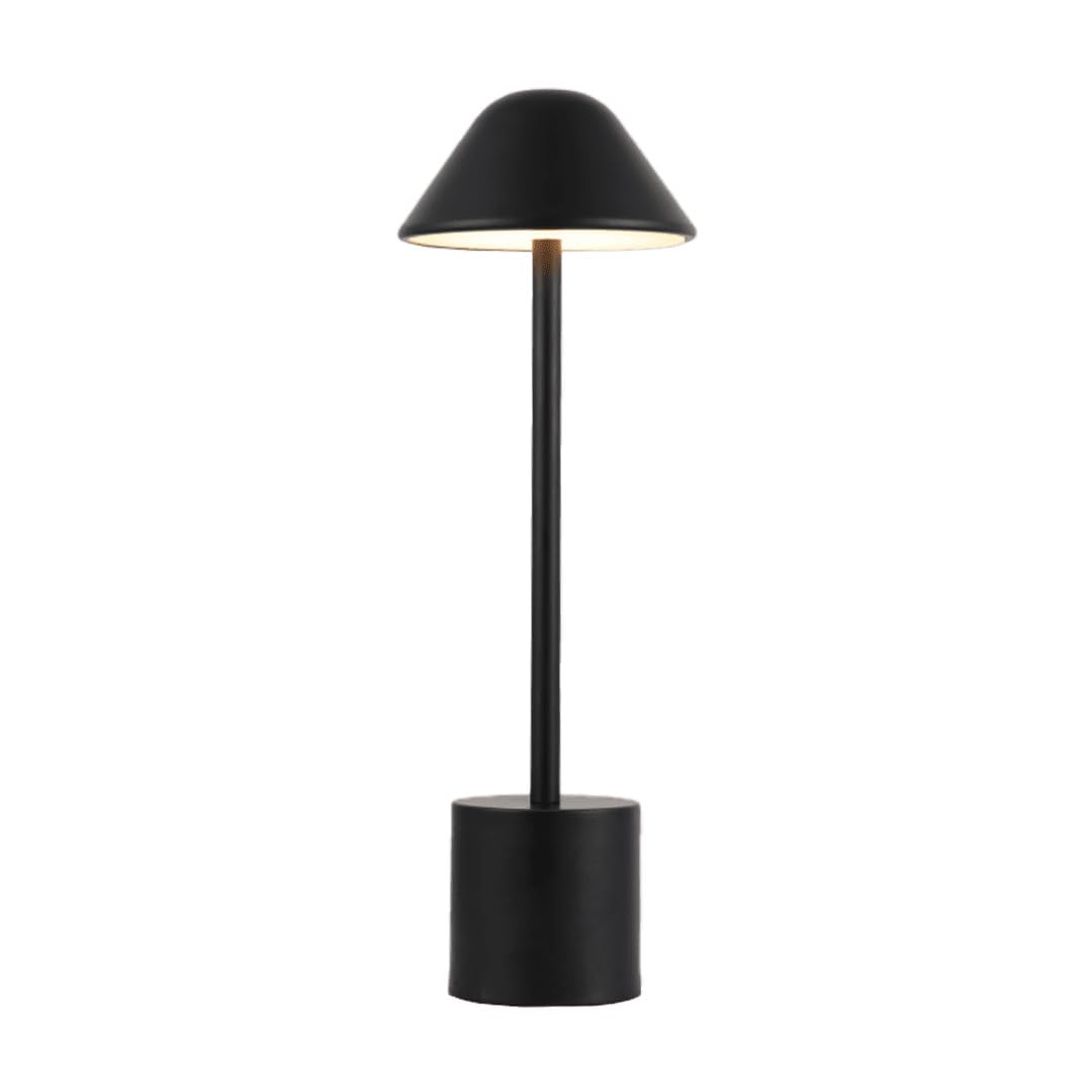 PYRAMIDEA Lampada Nera da Tavolo Senza Fili Ricaricabile con Presa USB, 3 Luci Led Diversa Intensità LRP12N