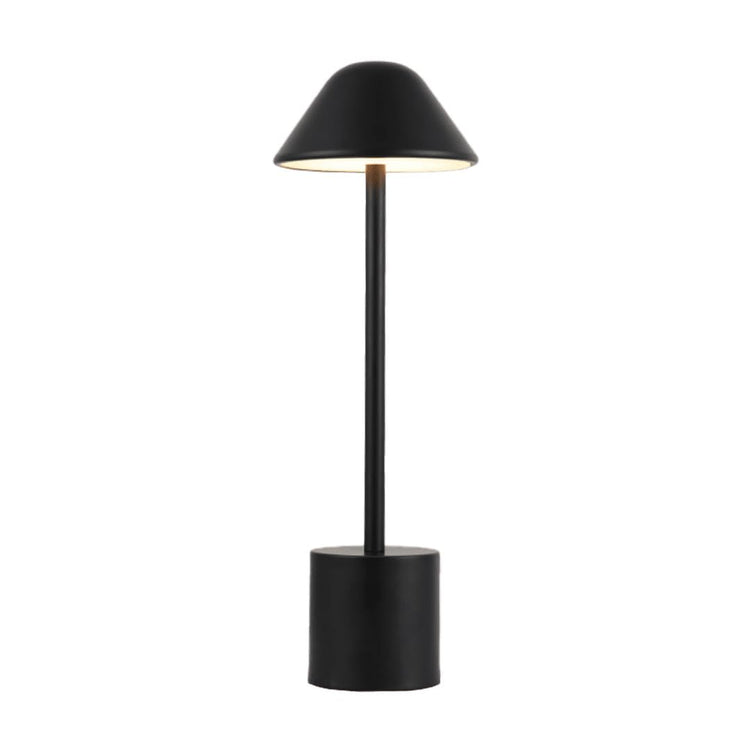 PYRAMIDEA Lampada Nera da Tavolo Senza Fili Ricaricabile con Presa USB, 3 Luci Led Diversa Intensità LRP12N