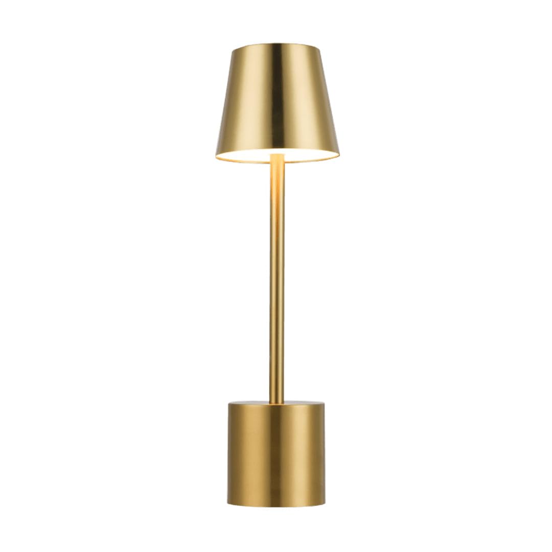 PYRAMIDEA Lampada Oro da Tavolo Senza Fili Ricaricabile con Presa USB, 3 Luci Led Diversa Intensità LRP11G
