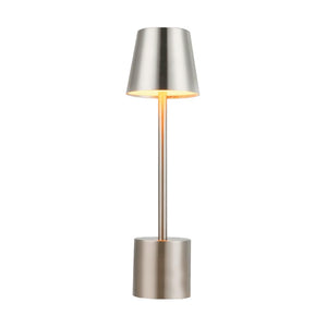 PYRAMIDEA Lampada Argento da Tavolo Senza Fili Ricaricabile con Presa USB, 3 Luci Led Diversa Intensità LRP11S
