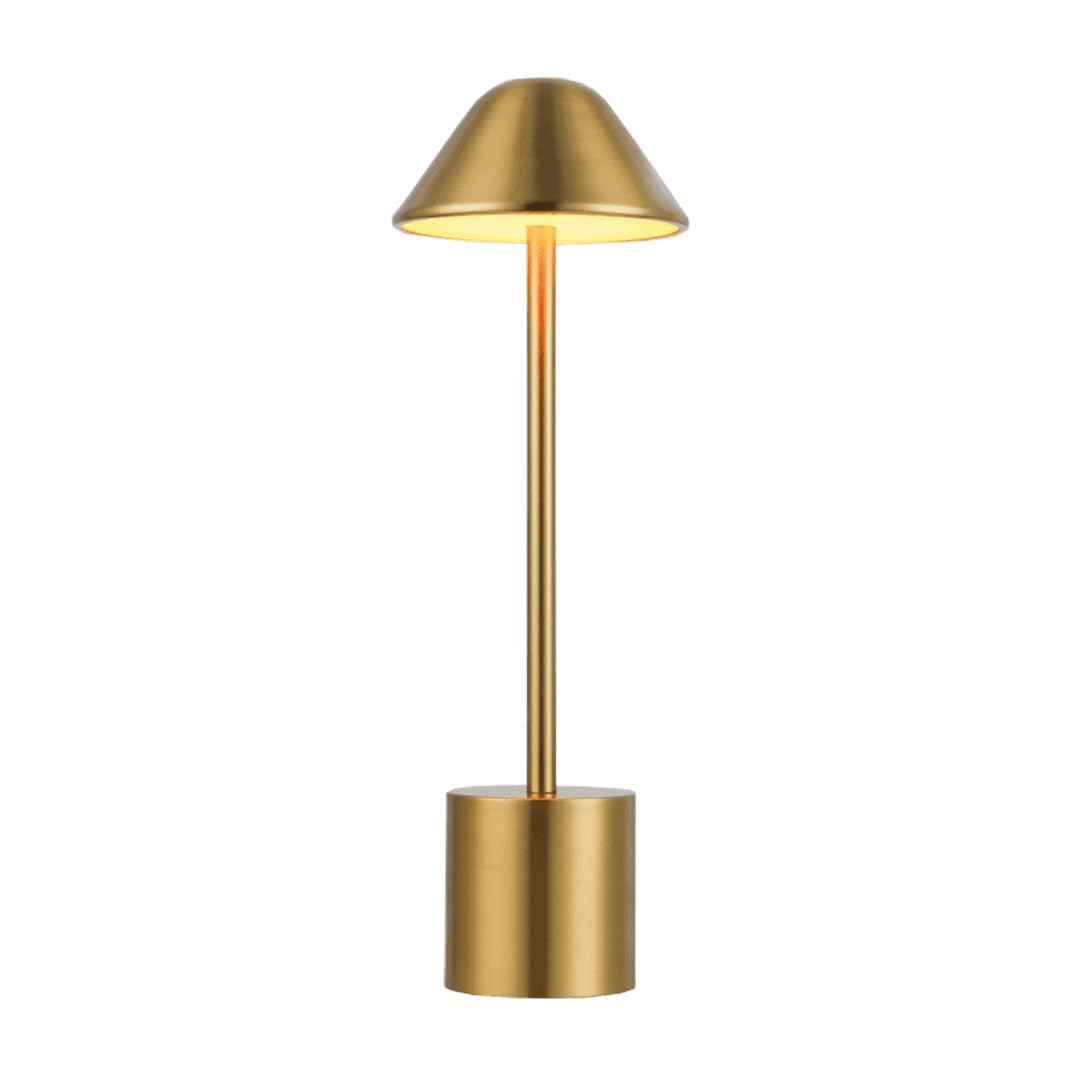 PYRAMIDEA Lampada Oro da Tavolo Senza Fili Ricaricabile con Presa USB, 3 Luci Led Diversa Intensità LRP12G
