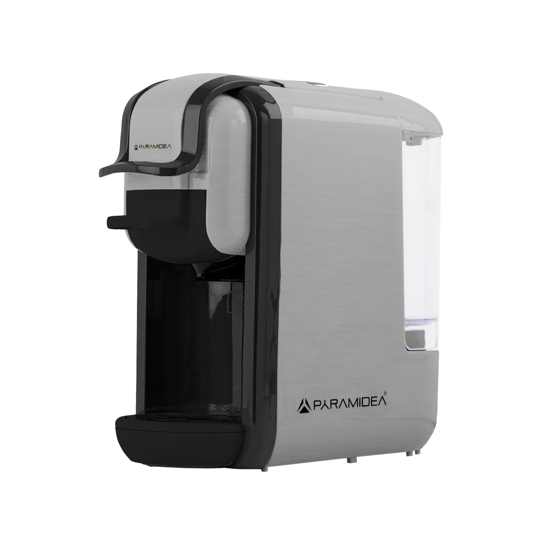 PYRAMIDEA Macchina per Caffè  3 in 1 Compatibile Nespresso Dolcegusto e Cialde Bevande Fredde da 0,6L Silver