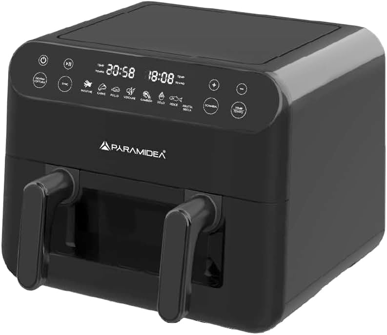 PYRAMIDEA Friggitrice ad Aria 12 Litri Digitale Colore Nero AF1220B