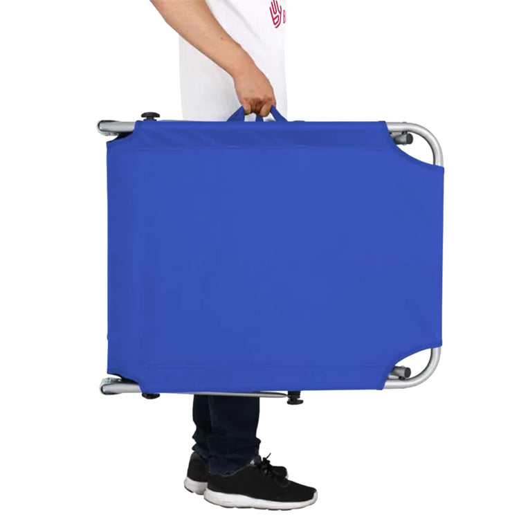 buybuy Lettini Mare Stabilimento Pieghevoli in Alluminio 3 Posizioni Con Tetto Parasole E Rivestimento In Textilene Blu Spiaggia Piscina E Giardino Set Da 2