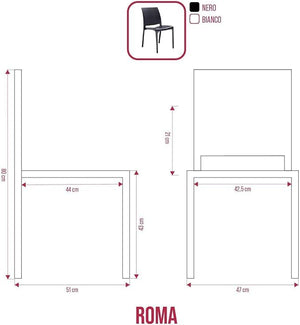 BUYBUY KIT 8 SEDIE ROMA NERE