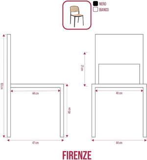 BUYBUY Sedia Arredamento da Interno Firenze Colore Nero FIE001B