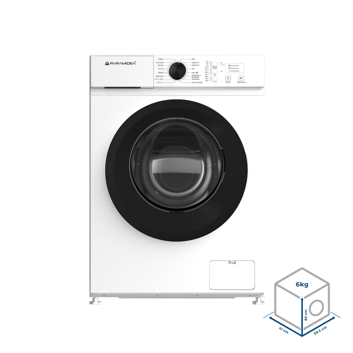 PYRAMIDEA Lavatrice 6 Kg. Inverter Classe A Bianca LVB610AINVW