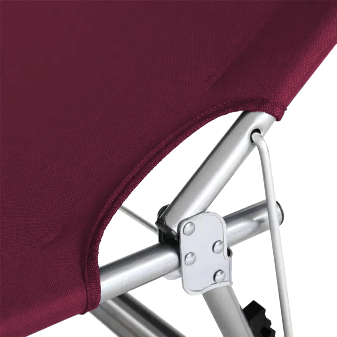buybuy Lettini Mare Stabilimento Pieghevoli in Alluminio 3 Posizioni Con Tetto Parasole E Rivestimento In Textilene Rosso Spiaggia Piscina E Giardino Set Da 2