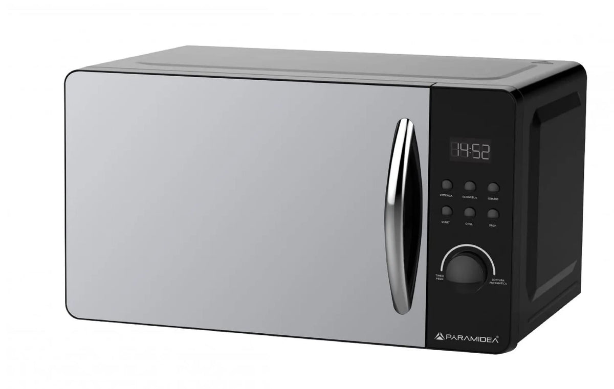 PYRAMIDEA Forno a Microonde DIGITALE con Porta A SPECCHIO 20L Potenza 800W Colore Nero