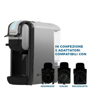 PYRAMIDEA Macchina per Caffè 3 in 1 Digitale Compatibile con Nespresso Dolcegusto e Cialde Bevande Fredde da 0,6L Silver ICP311SPLUS