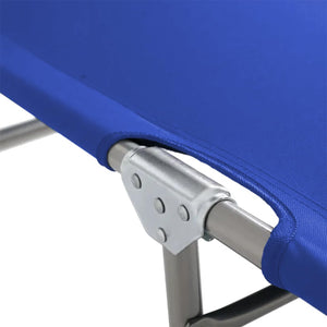 buybuy Lettini Mare Stabilimento Pieghevoli in Alluminio 3 Posizioni Con Tetto Parasole E Rivestimento In Textilene Blu Spiaggia Piscina E Giardino Set Da 2