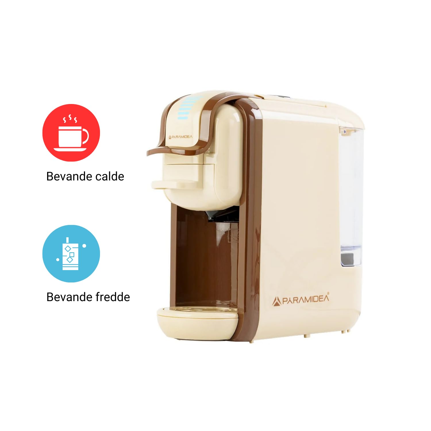 PYRAMIDEA Macchina per Caffè 3 in 1 Digitale Compatibile con Nespresso Dolcegusto e Cialde Bevande Fredde da 0,6L Caffè Latte ICP311CMPLUS