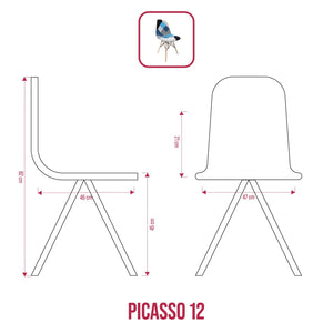 BUYBUY Sedia serie Picasso in PP con seduta in spugna ricoperta con stoffa in stile patchwork, piedi in legno di faggio e metallo Patchwork PIC012