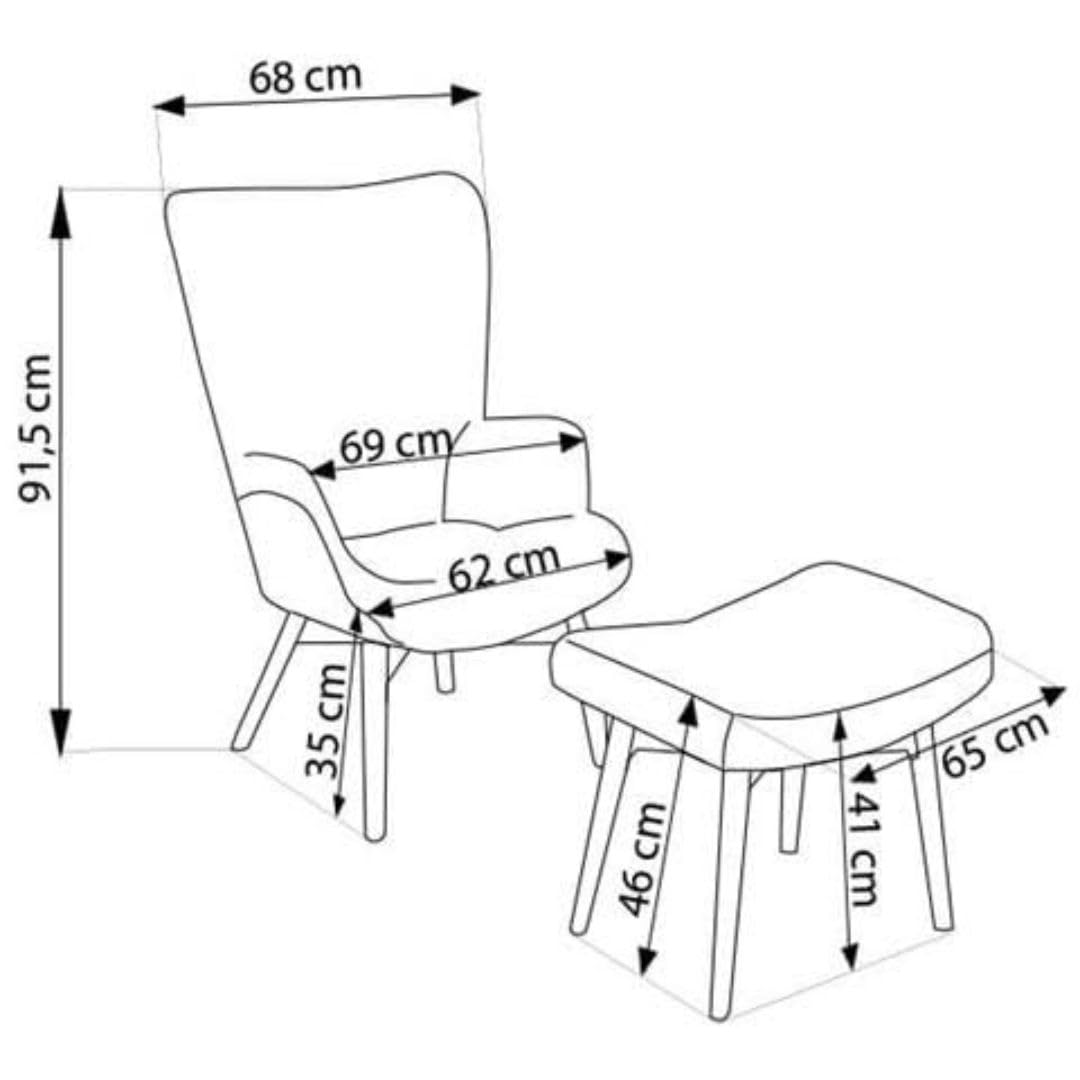 BUYBUY KIT 2 POLTRONCINE PICASSO 08 CON POGGIAPIEDI