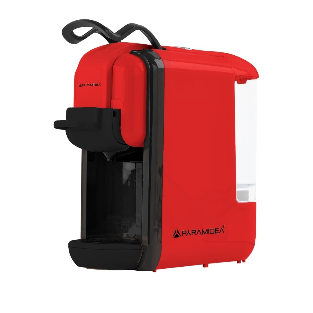 PYRAMIDEA Macchina per Caffè  3 in 1 Compatibile Nespresso Dolcegusto e Cialde Bevande Fredde da 0,6L Rosso