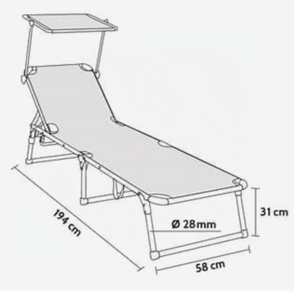 buybuy Lettini Mare Stabilimento Pieghevoli In Alluminio 3 Posizioni Con Tetto Parasole E Rivestimento In Textilene Beige Spiaggia Piscina E Giardino Set Da 2