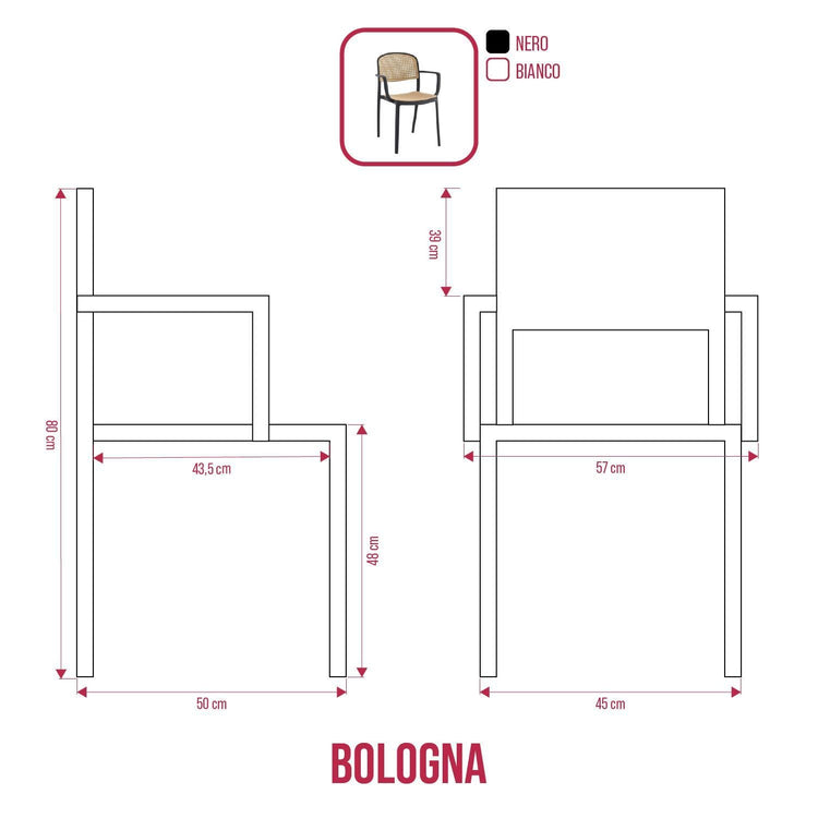 BUYBUY Sedia Arredamento da Interno Bologna Colore Nero BLG001B