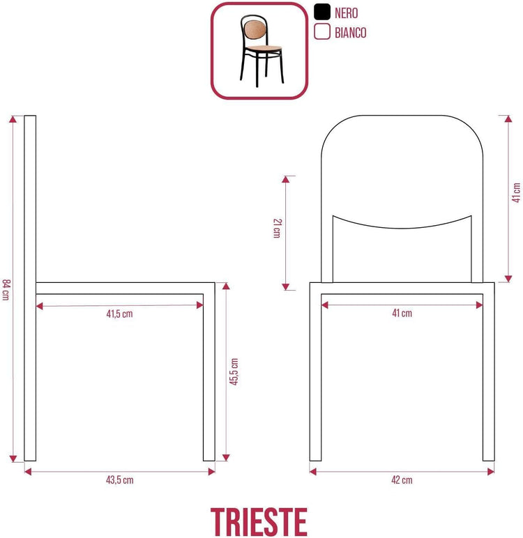 BUYBUY KIT 4 SEDIE TRIESTE NERE