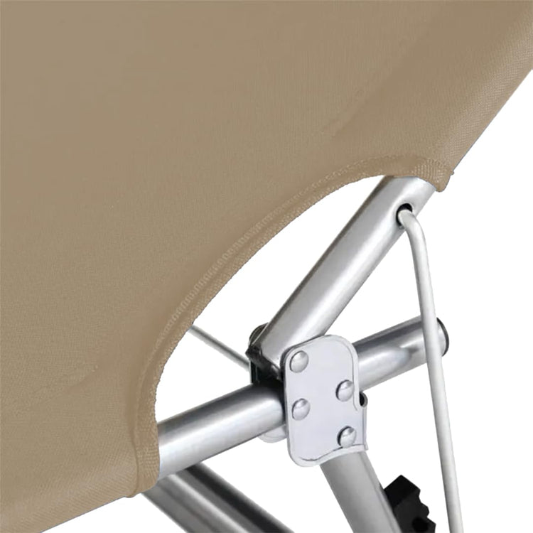 buybuy Lettini Mare Stabilimento Pieghevoli In Alluminio 3 Posizioni Con Tetto Parasole E Rivestimento In Textilene Beige Spiaggia Piscina E Giardino Set Da 2