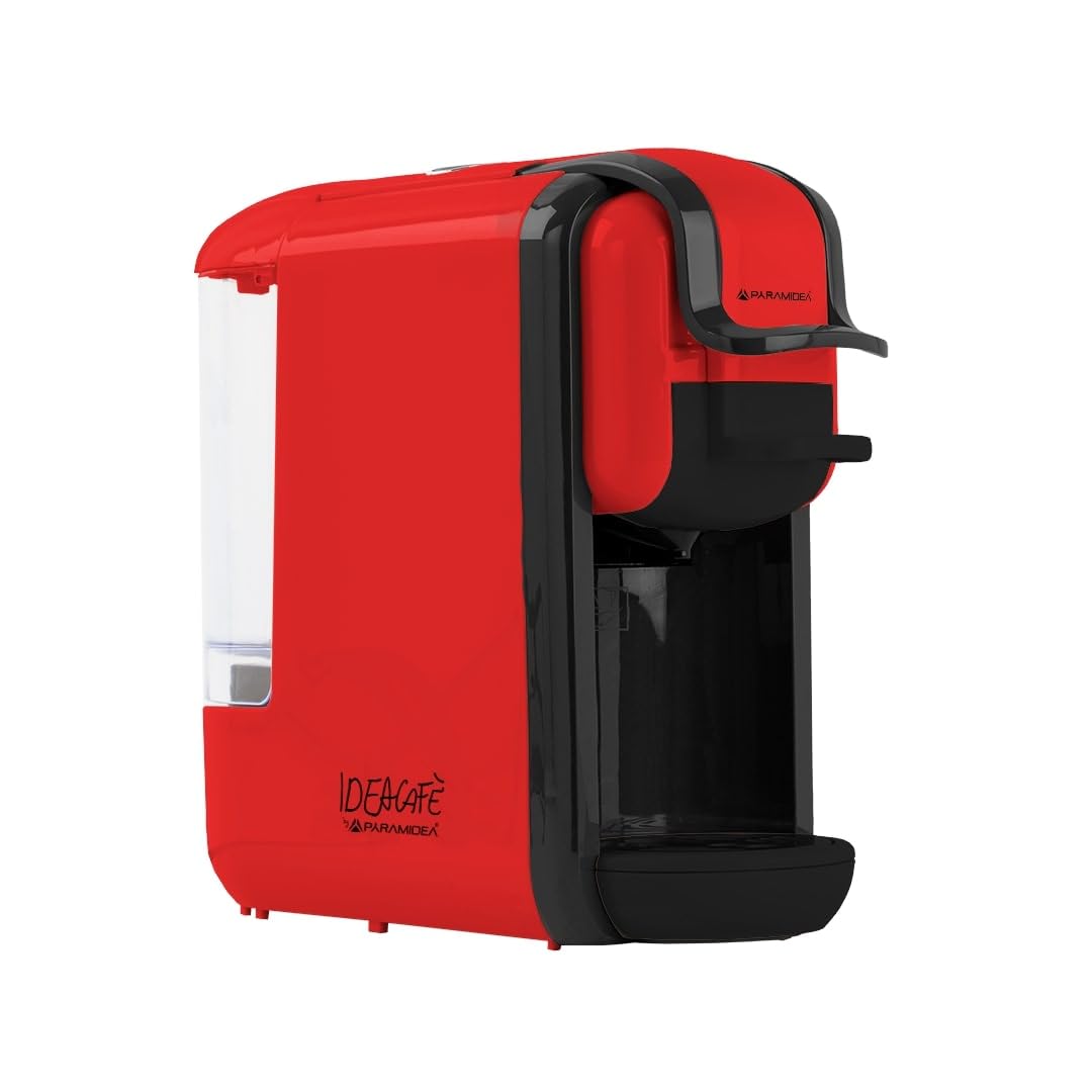 PYRAMIDEA Macchina per Caffè  3 in 1 Compatibile Nespresso Dolcegusto e Cialde Bevande Fredde da 0,6L Rosso
