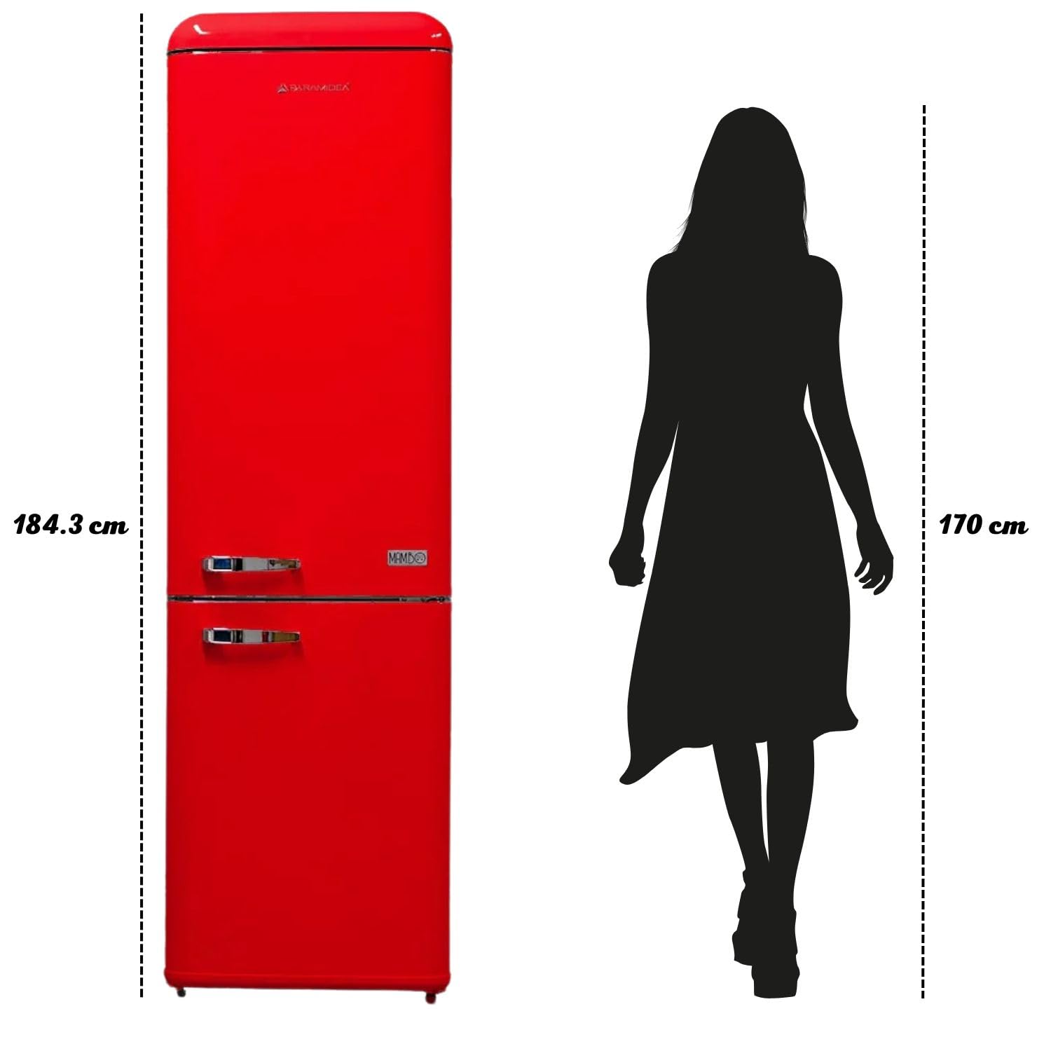 PYRAMIDEA Frigorifero Combinato Mambo Colore Rosso Capacità Totale 300 L MAMBO309R