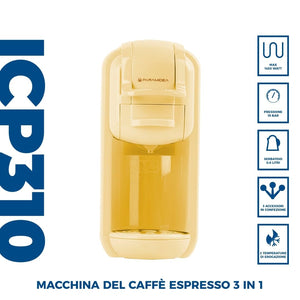 PYRAMIDEA Macchina per Caffè  3 in 1 Compatibile Nespresso Dolcegusto e Cialde Bevande Fredde da 0,6L Crema