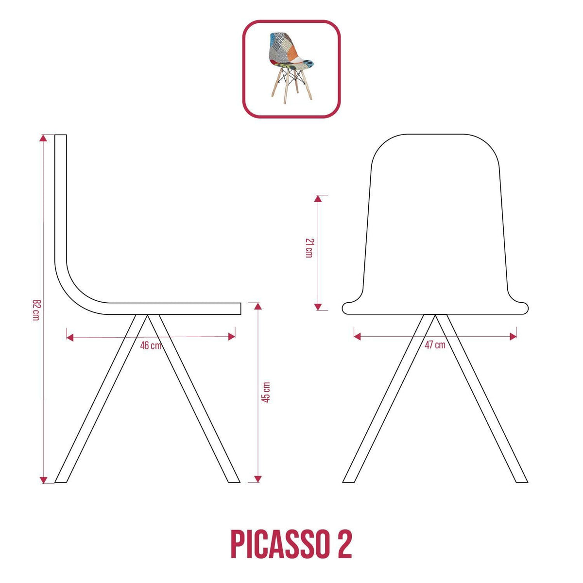 BUYBUY KIT 4 SEDIE PICASSO 02 IN PATCHWORK