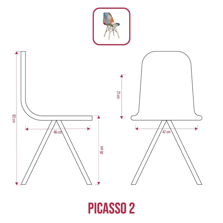 BUYBUY KIT 4 SEDIE PICASSO 02 IN PATCHWORK