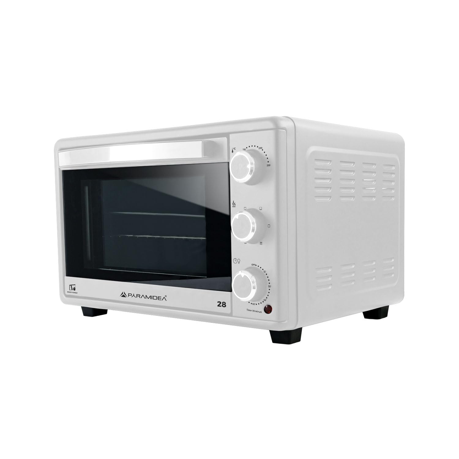 PYRAMIDEA Forno Elettrico Ventilato Capacità 28 Litri 1500W con Timer Colore Bianco