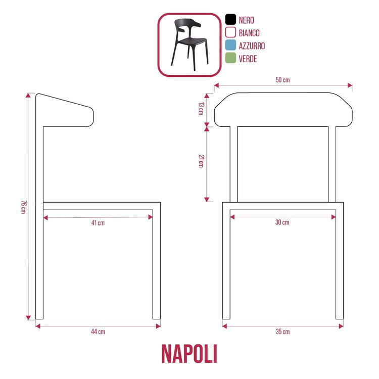 BUYBUY KIT 8 SEDIE NAPOLI NERE