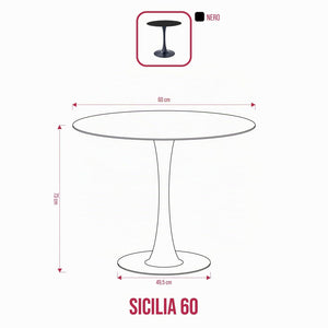 BUYBUY Tavolo Arredamento Tondo 60 cm Diametro SIC60R