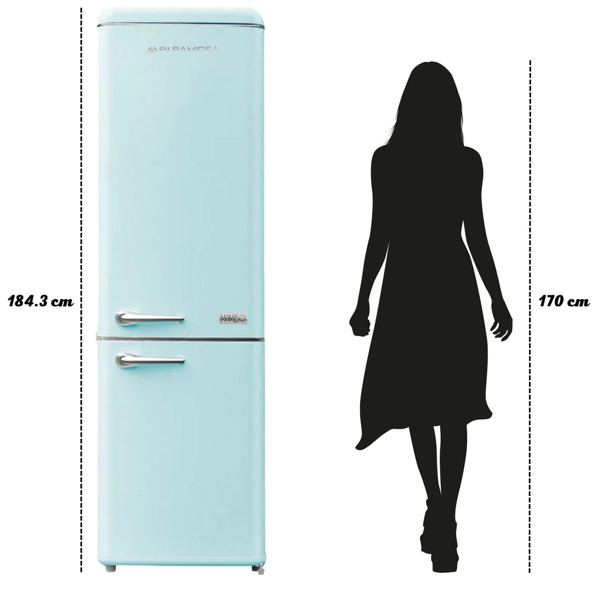 PYRAMIDEA Frigorifero Combinato Mambo Colore Azzurro Capacità Totale 300 L MAMBO309LB