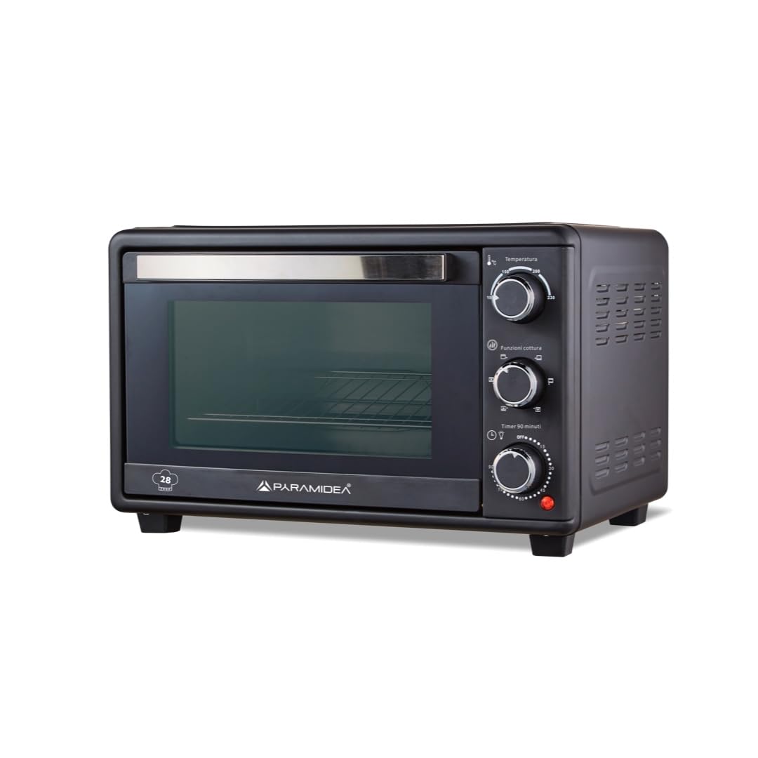 PYRAMIDEA Forno Elettrico Ventilato Capacità 28 Litri 1500W con Timer Colore Nero