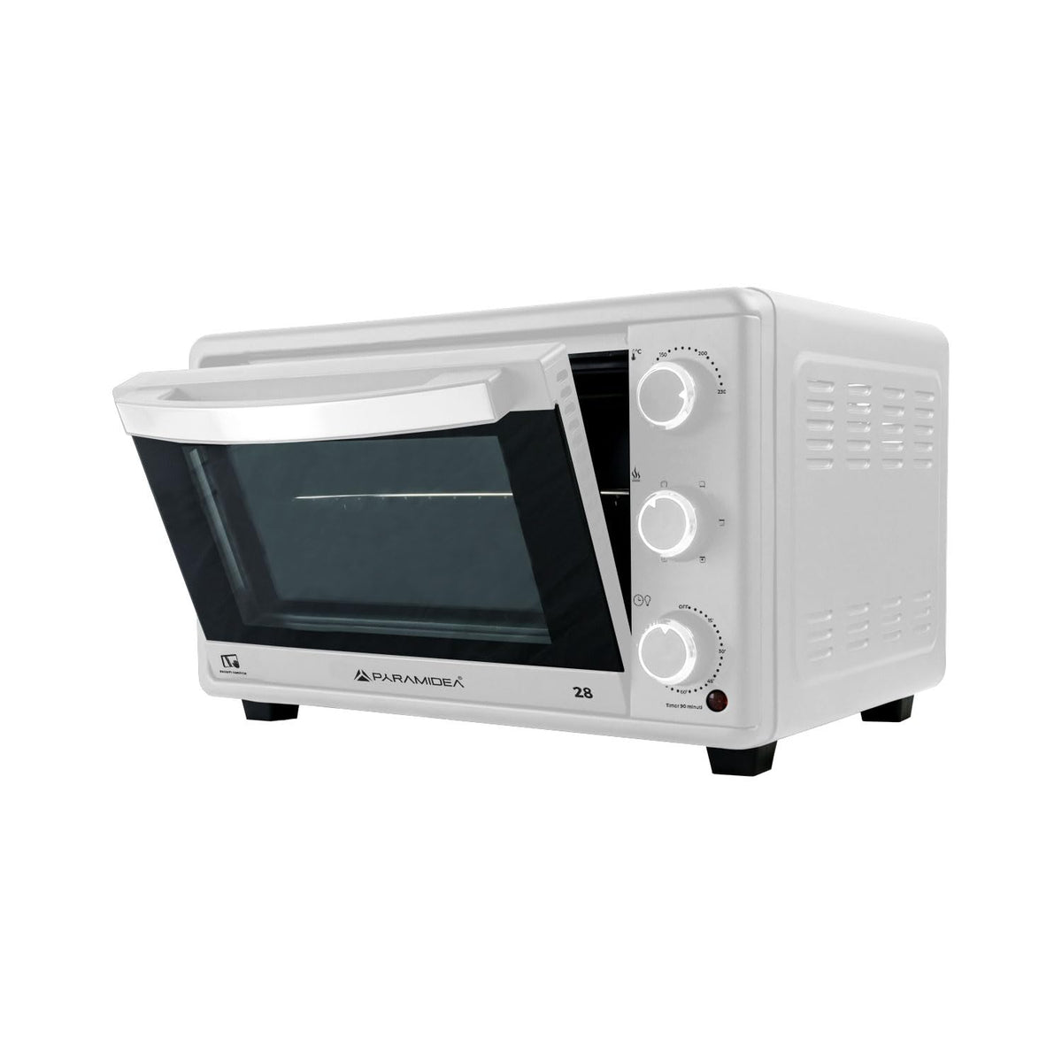 PYRAMIDEA Forno Elettrico Ventilato Capacità 28 Litri 1500W con Timer Colore Bianco