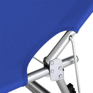 buybuy Lettini Mare Stabilimento Pieghevoli in Alluminio 3 Posizioni Con Tetto Parasole E Rivestimento In Textilene Blu Spiaggia Piscina E Giardino Set Da 2