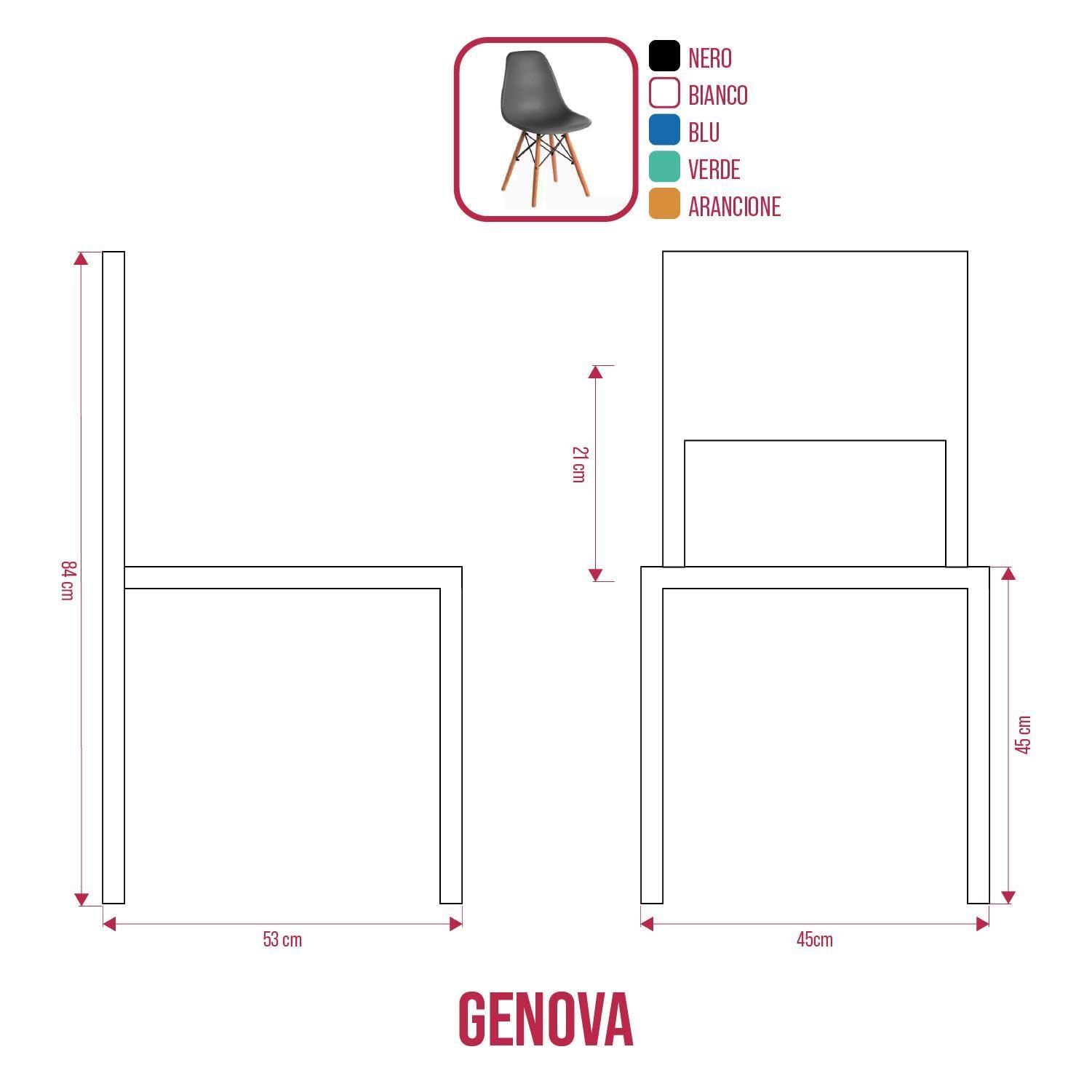 BUYBUY KIT 12 SEDIE GENOVA BLU