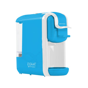 PYRAMIDEA Macchina per Caffè  3 in 1 Compatibile Nespresso Dolcegusto e Cialde Bevande Fredde da 0,6L Azzura e Bianca