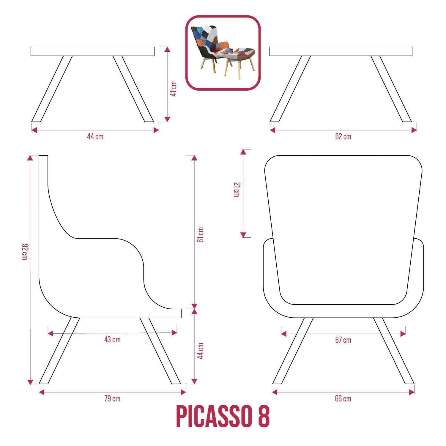 BUYBUY KIT 2 POLTRONCINE PICASSO 08 CON POGGIAPIEDI
