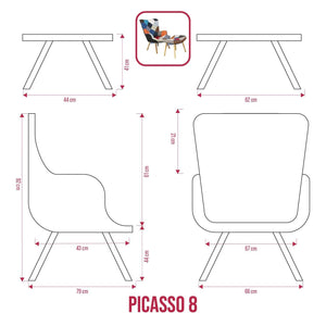 BUYBUY KIT 2 POLTRONCINE PICASSO 08 CON POGGIAPIEDI
