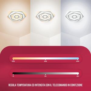 BUYBUY Lampadario LED 85W, Telecomando 2.4G, Luce Regolabile 5900lm BBLED025