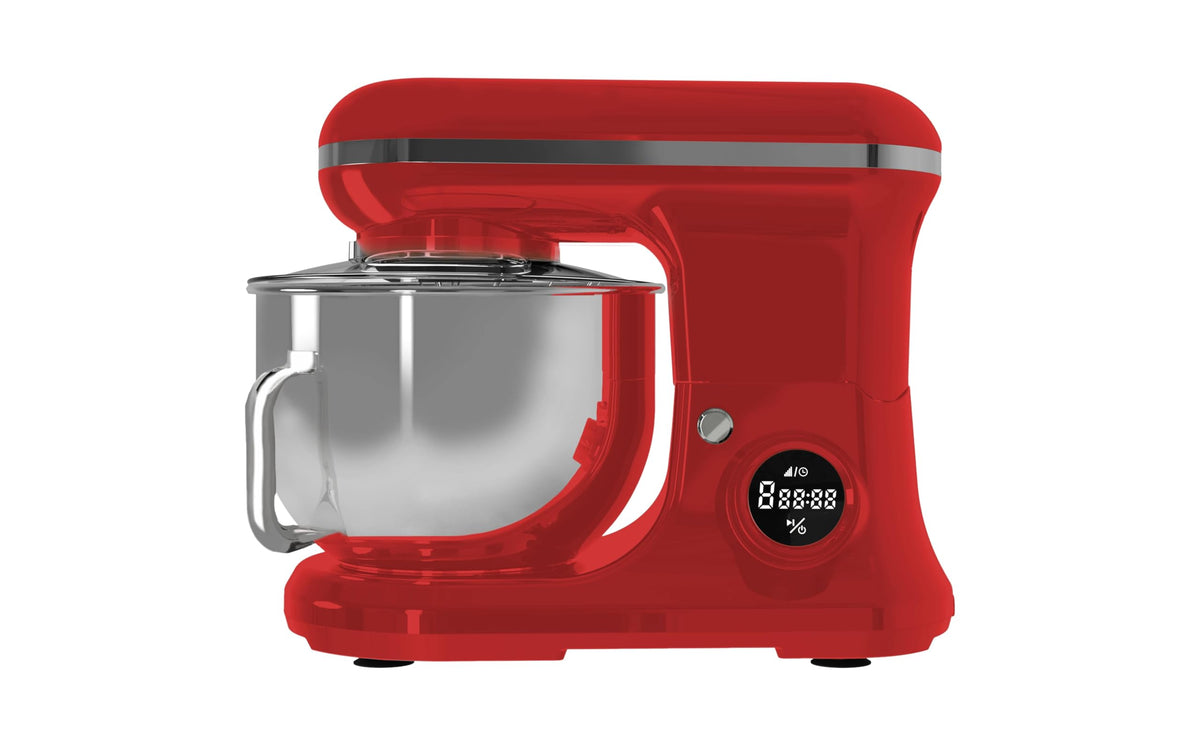 PYRAMIDEA Impastatrice con Display Digitale  8 velocità Testa Sollevabile 1200W con Funzione Pulse Capienza 5,2L Colore Rosso IP5200R