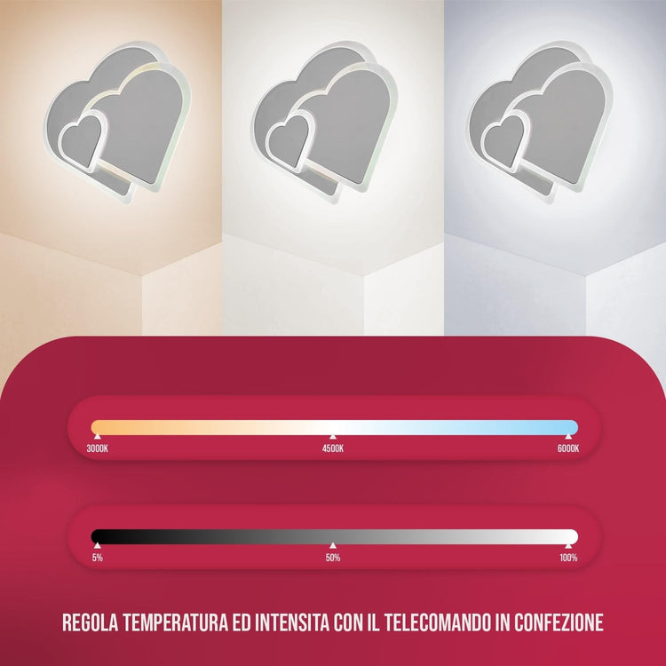 BUYBUY Lampadario LED 74W, Telecomando 2.4G, Luce Regolabile 4600lm BBLED023